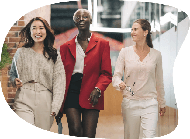 Image of three happy women